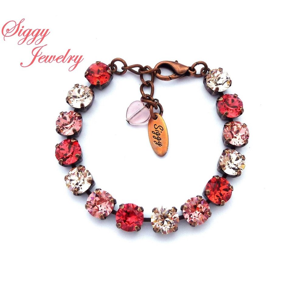 Swarovski Crystal 8mm Summer Peach Tennis Bracelet